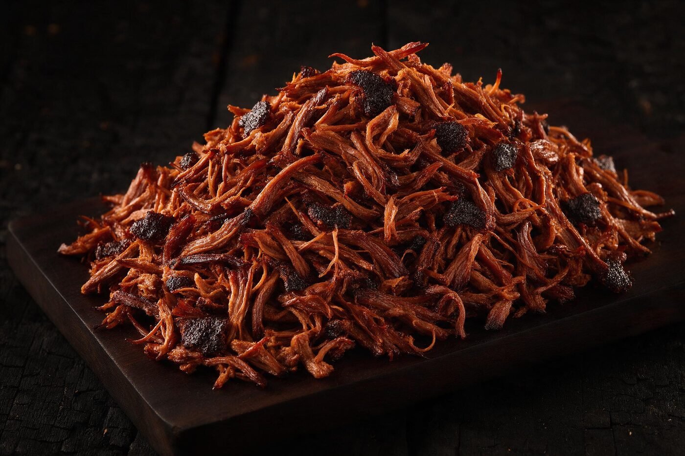 Carne de puerco deshebrada al ahumador